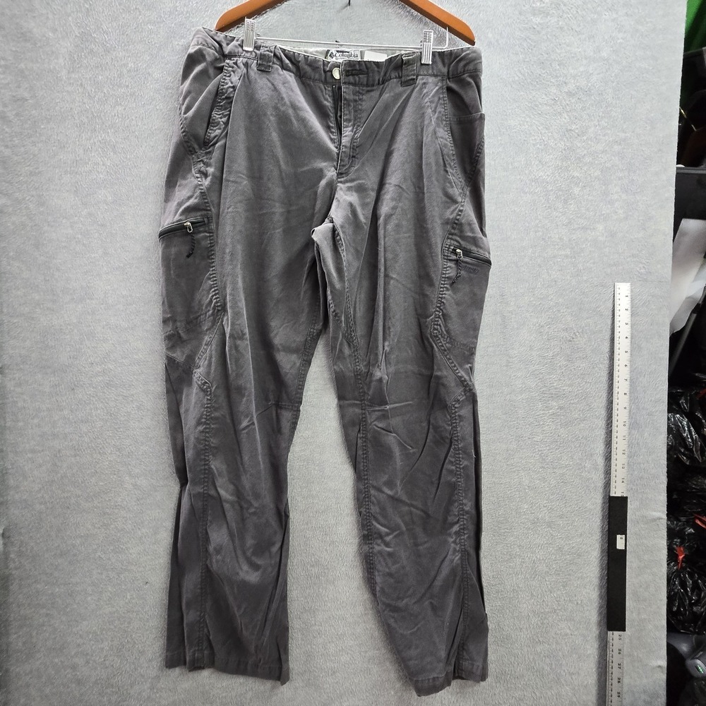Columbia Men Pants 38X32 Gray Nylon Cargo Titanium 32" Inseam Outdoor